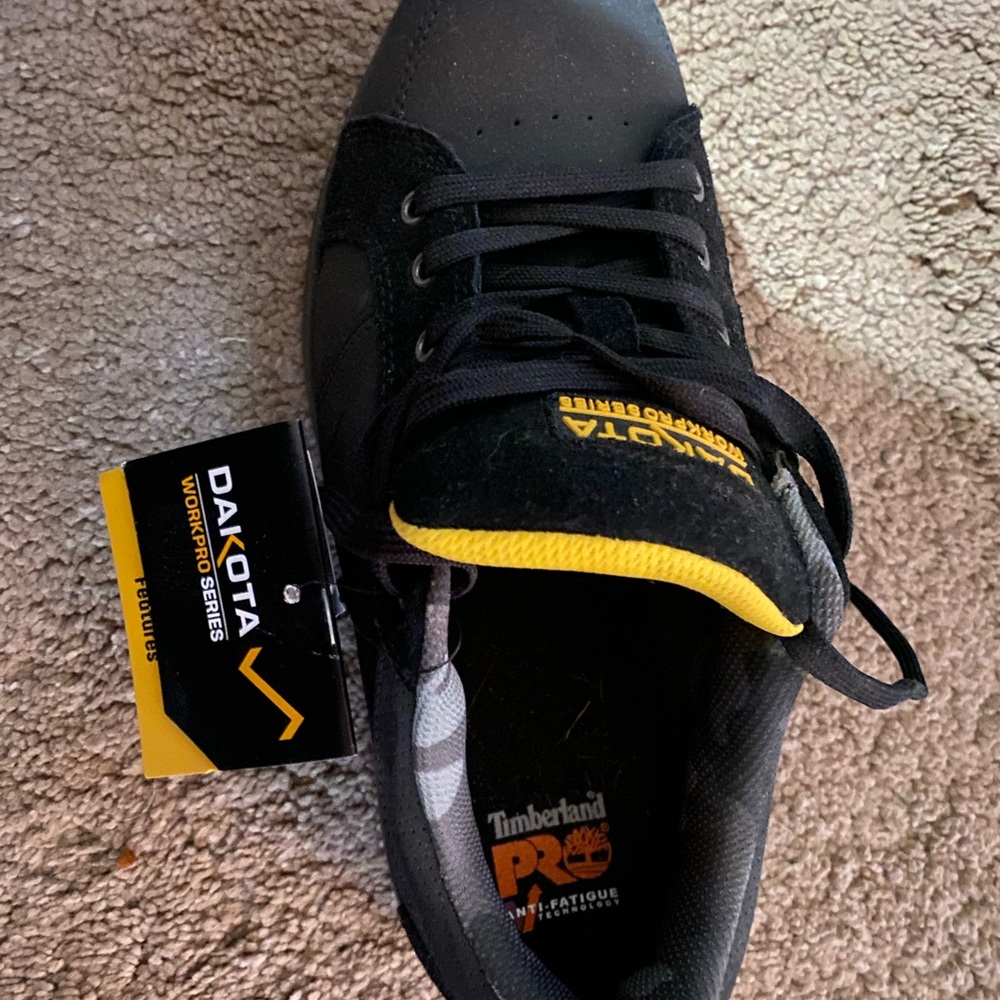 Timberland PRO Men's Black and Yellow Steel Toe shoes